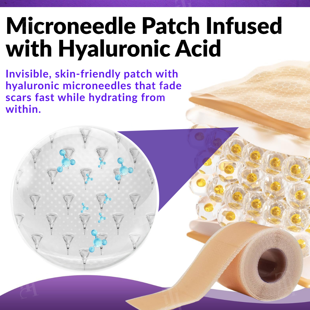 Official Store: Cvreoz® ReGen Microneedles Pro Patches with Hyaluronic Acid Nano-Heal Treatment for new and old scars, reduction of surgical scars, stretch marks, keloids, acne, burns, warts, dermatomas, and varicose veins.