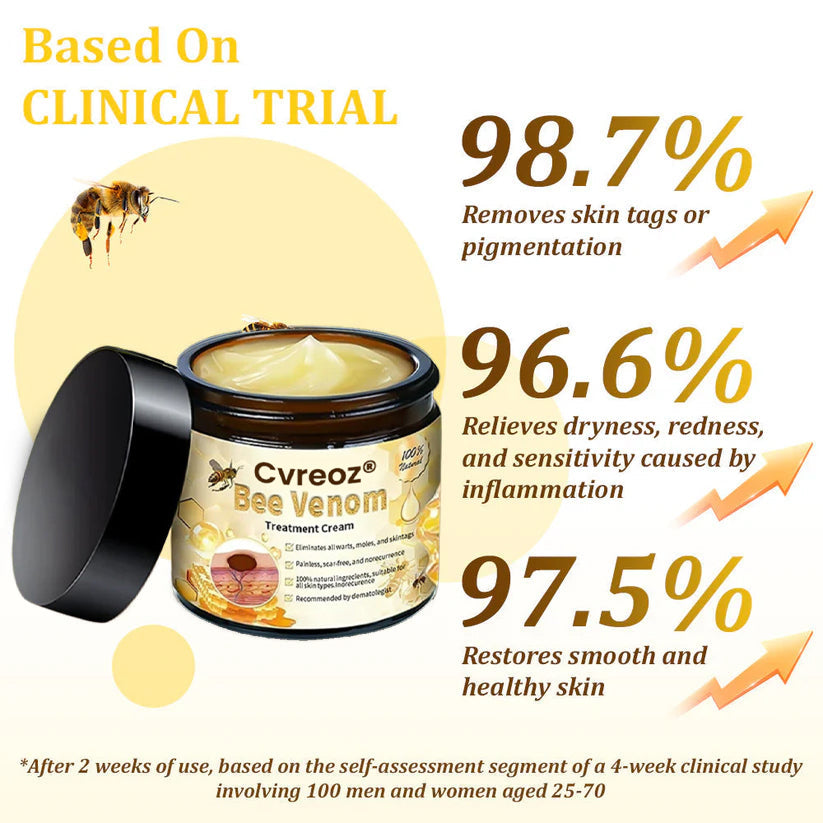 🔥FDA Approved⭐ WHO Approved🌍 Cvreoz® Bee Venom Skin Treatment Cream - Fast and effective⚡ targeting all skin issues✅ If ineffective, a refund is guaranteed💯