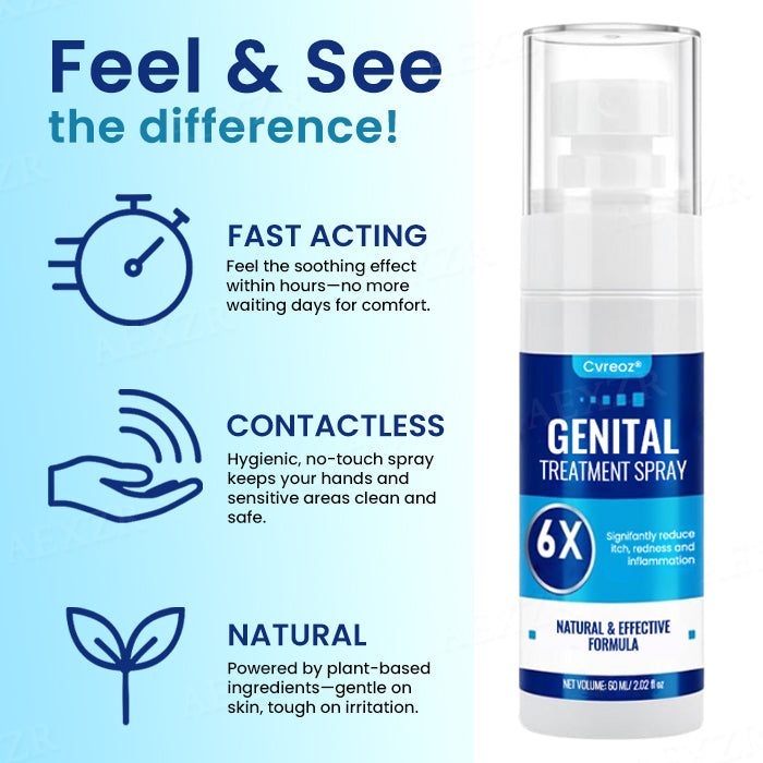 🔥Limited Stock🌍 Cvreoz® Genital Treatment Spray - Brand new formula 🌟, effective with just one spray 💨, certified by multiple dermatology clinics in the United States 🇺🇸