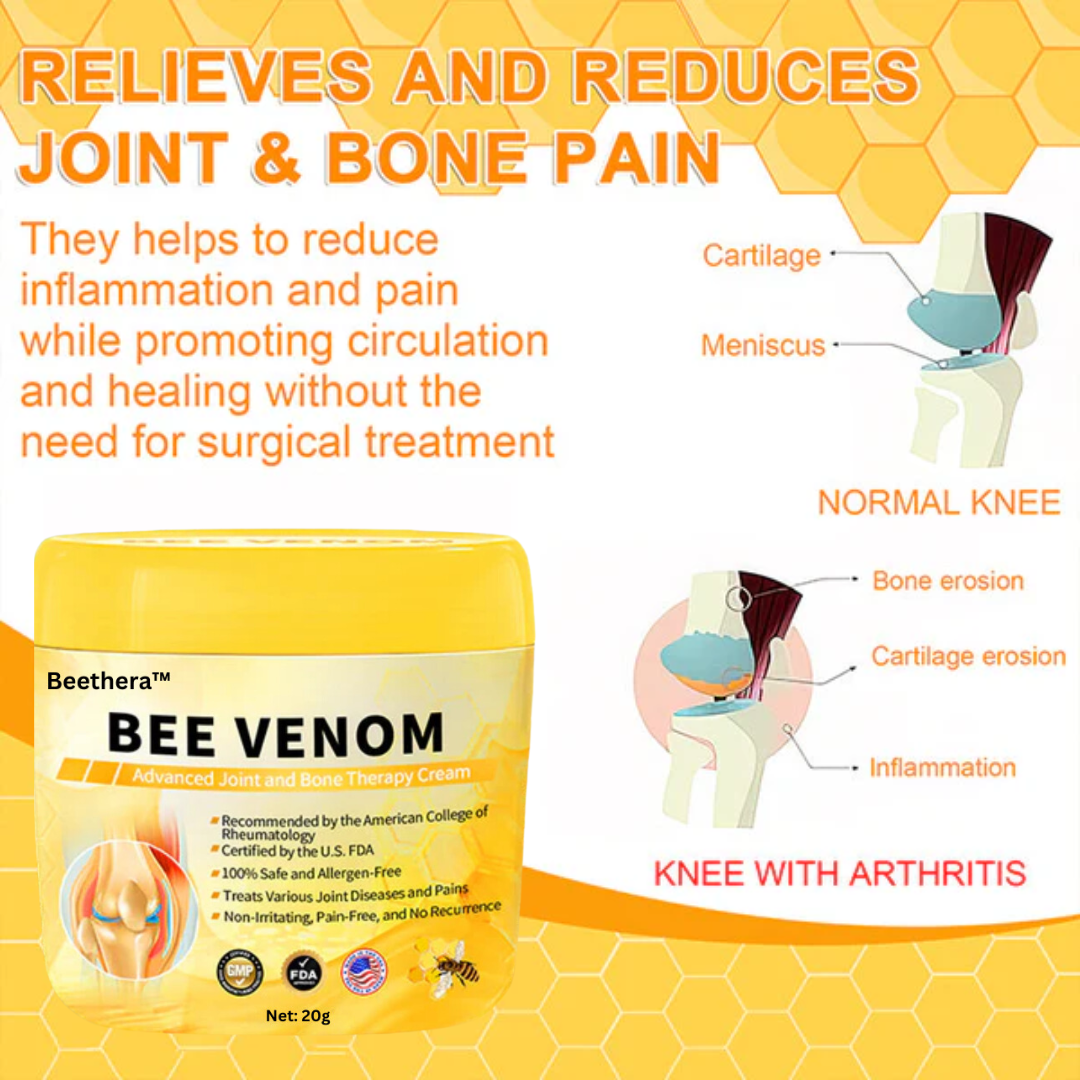 Beethera™ Bee Venom Advanced Joint and Bone Therapy Cream (New Zealand Bee Extract - Specializes in Orthopedic Diseases and Arthritis Pain)